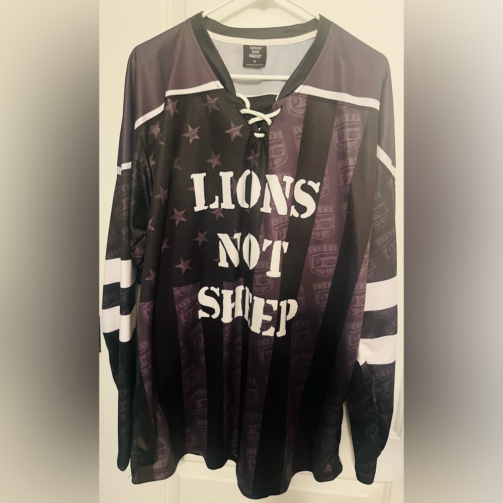 Lions Not Sheep Black and White Jersey